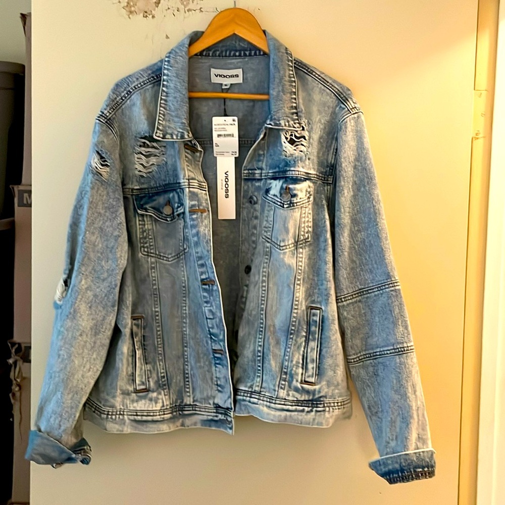 Womens Denim Jacket XL , acid wash Trucker Jacket